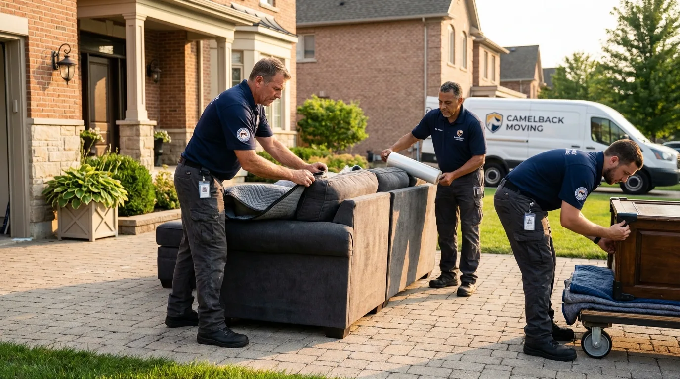 Large estate moving crew wrapping furniture in Bishop, CA
