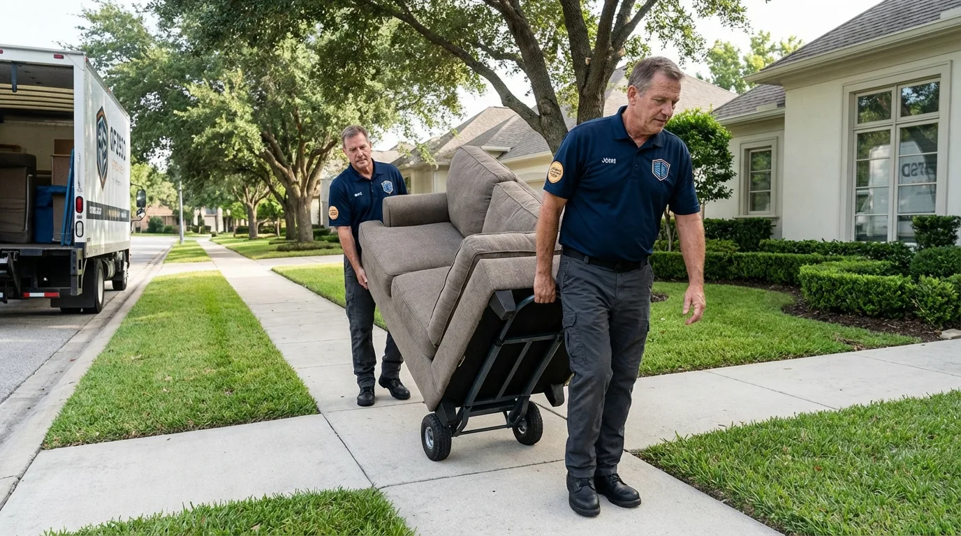 Local residential moving crew loading furniture in Bishop, CA